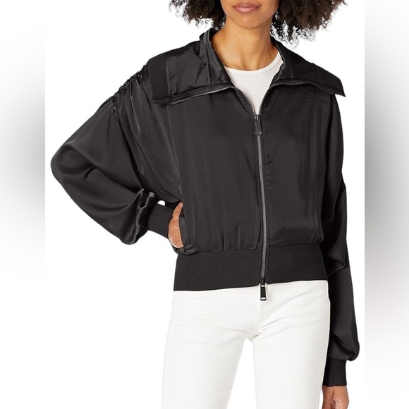 Ramy Brook Brianna Fluid Zip Up Front Jacket Slouch in Black Rtl $465 - Picture 1 of 10